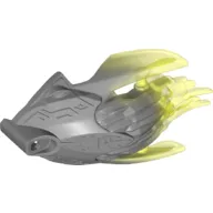 Large Figure Mask with Back with Marbled Trans-Neon Green Pattern