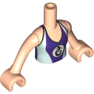 Minidoll Torso Girl Dark Purple/Bright Light Blue Swimming Suit with Sea Horse Logo