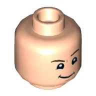 Minifig Head Dudley Dursley, Raised Left Eyebrow, Smirk