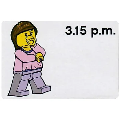 Activity Card, Time-Teaching 12-Hour Clock 3.15 p.m., Female
