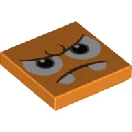 Tile 2 x 2 with Angry Face, Fangs print