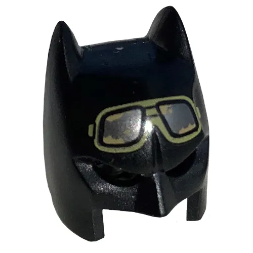 Mask, Batman Cowl Open Chin, Green Snow Goggles Print