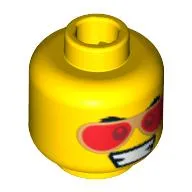 Minifig Head, Dual Sided, Red Sunglasses, and Grin / Scared Print [Blocked Open Stud]