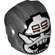 Helmet with Armor Plates and Ear Protectors with White Skull/Storm Trooper Print