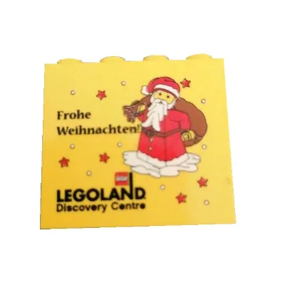 Brick 2 x 4 x 3 with 'LEGOLAND Discovery Centre Frohe Weihnachten and Santa Claus' Print