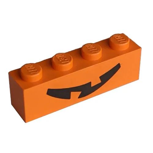 Brick 1 x 4 with Pumpkin Jack O' Lantern Mouth Print