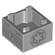 Container Box 2 x 2 x 1 Reinforced Bottom with Dark Bluish Grey Imperial Insignia print