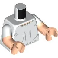 Torso, Dual Molded Arms with Shirt print, White Sleeves Pattern, Light Nougat Arms and Hands