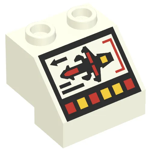 Light Brick Slope 45° 2 x 2 with Computer Console Print [Complete Assembly]