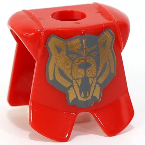 Minifig Neckwear Armor Breastplate with Leg Protection, Santis Gold Bear Print