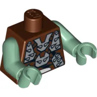 Torso Armor with Spikes Print, Sand Green Arms and Hands