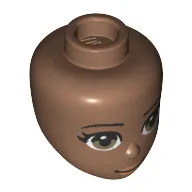 Minidoll Head, Olive Green Eyes, Pink Lips Print