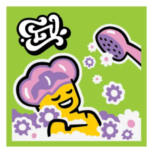 Tile 2 x 2 with Flower Shower print