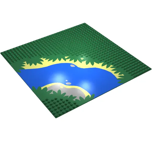 Baseplate 32 x 32 with 7-Stud Curve with Lagoon / River Print
