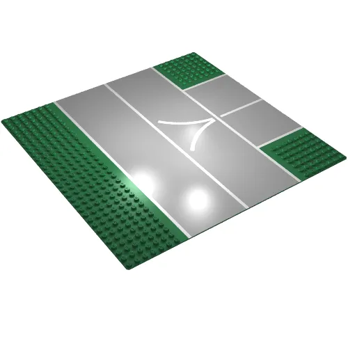 Baseplate 32 x 32 with 7-Stud T Intersection and Road / Runway 'V' Narrow Print