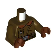 Torso, Coat, Pocket, Belt, Reddish Brown Fur Lining Print, Dark Brown Arms, Reddish Brown Hands