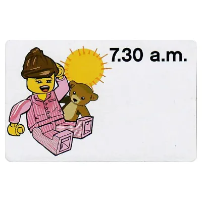 Activity Card, Time-Teaching 12-Hour Clock 7.30 a.m., Female