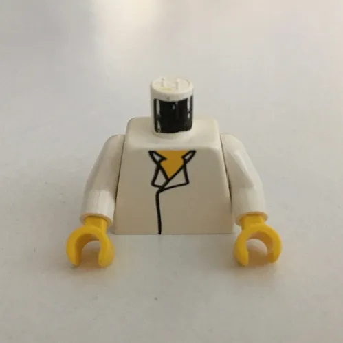 Torso Shirt Open Collar, Yellow Chest Print (Han Solo), White Arms, Yellow Hands