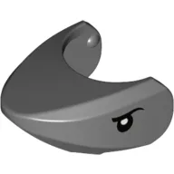 Animal Body Part, Shark Head with Rounded Nose with Black Eyes Print