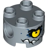 Brick Round 2 x 2, Pin Holes with Rock Face Print