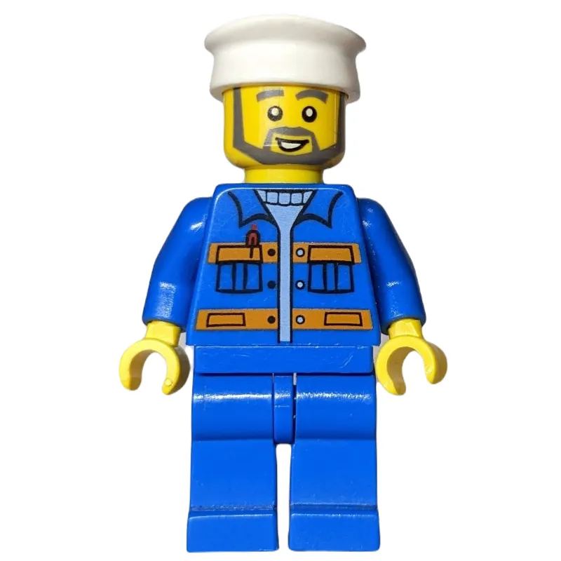 Worker with White Hat and Gray Beard