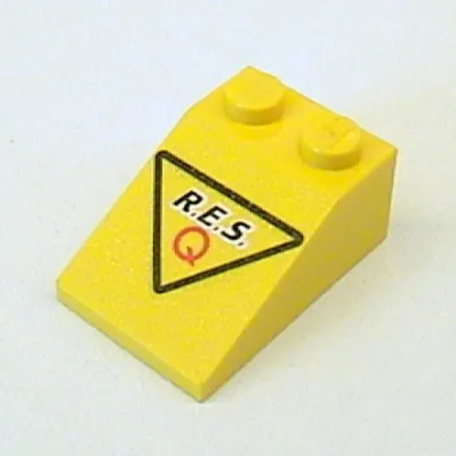 Slope 33° 3 x 2 with 'R.E.S. Q' and Black Triangle Print (Res-Q)