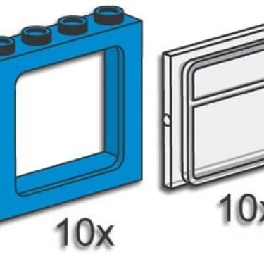 Train Windows with Panes Blue