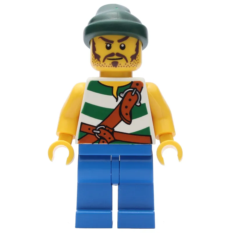 Pirate - Green Stripes, Blue Legs, Dark Green Bandana