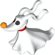Animal, Ghost Dog with Bright Light Orange Nose, Black Eyes, Red Collar print (Zero)