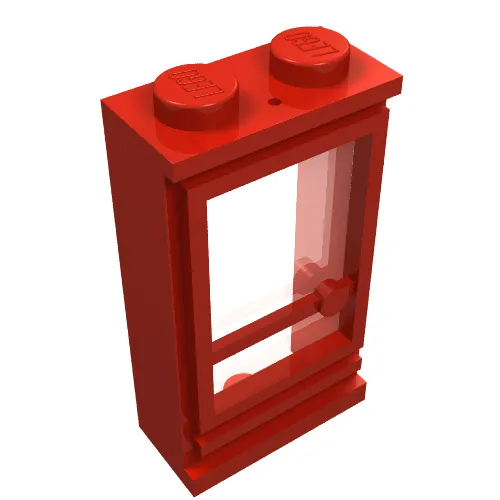 Door 1 x 2 x 3 Left with Solid Studs, Fixed Glass