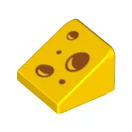 Brick Sloped 30° 1 x 1 x 2/3 with Cheese Holes Print