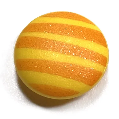 Clikits Icon, Round 2 x 2 Small Thin with Pin, Orange Stripes Print
