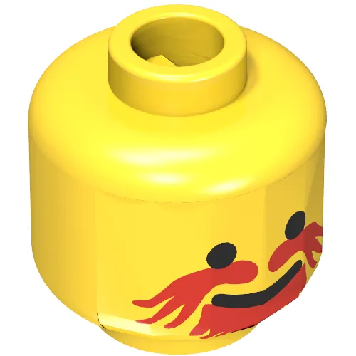 Minifig Head Knight, Moustache Red Goatee Print [Blocked Open Stud]