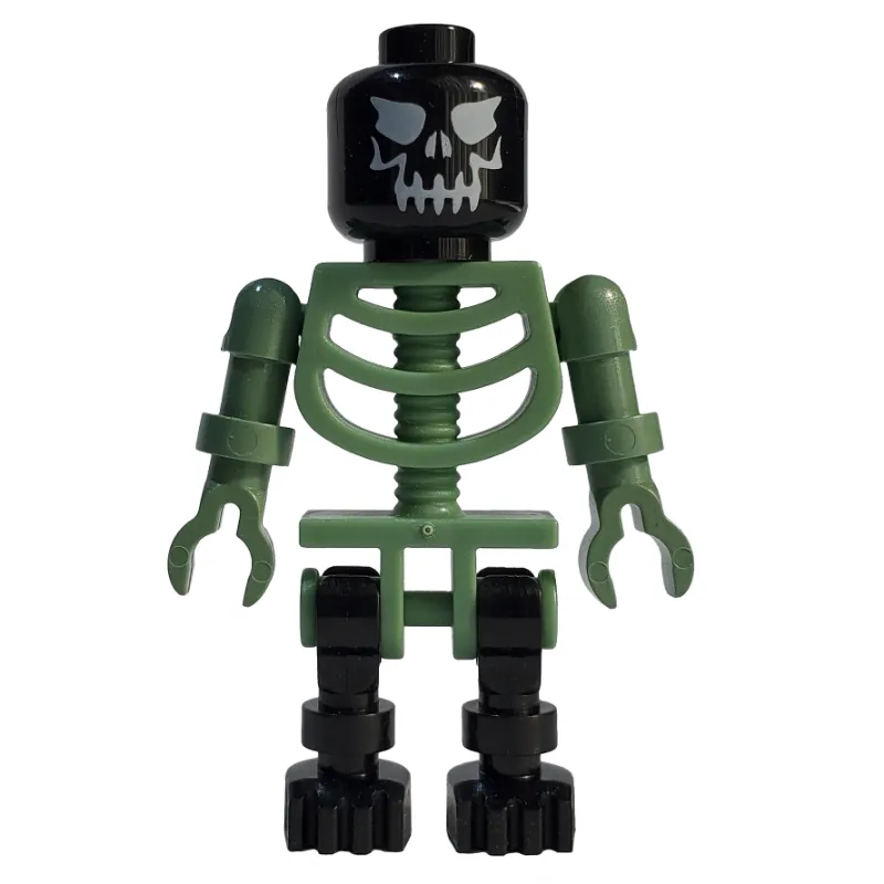 Skeleton, Evil Face, Black and Sand Green