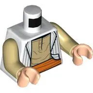 Torso, White Jacket, Tan Shirt, Orange Belt Print, Tan Arms, Light Nougat Arms