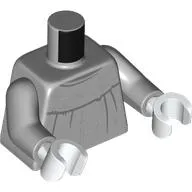 Torso, Friar Robe, Hood, Dark Bluish grey Stitches print, Light Bluish Gray Arms, White Hands