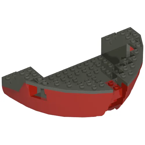 Boat Hull Section, Large Bow 12 x 16 x 5 1/3 with Dark Gray Top [Complete Assembly]