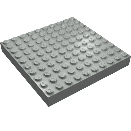 Brick 10 x 10 without Bottom Tubes, with '+' Cross Support (early Baseplate)