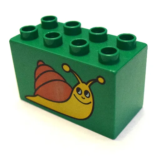 Duplo Brick 2 x 4 x 2 with Snail Print