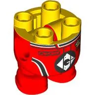 Minion Body, Red Racing Suit, White/Black Logo Print