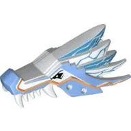 Creature Body Part, Dragon Head Upper Jaw with Medium Blue Sections and Orange Stripes Print