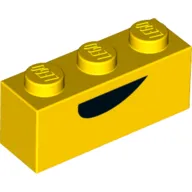 Brick 1 x 3 with Black Mouth print