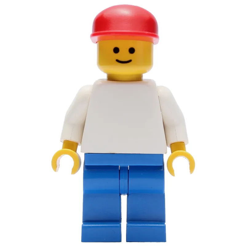 White Torso, Blue Legs, Red Cap (3626a Head)