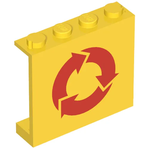 Panel 1 x 4 x 3 - Solid Studs with Recycling Arrows Print [6693 / 9354]