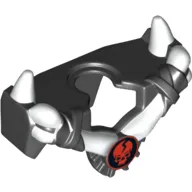 Minifig Neckwear Armour Breastplate Wide with Shoulder Spikes White and Ninjago Cracked Red Skull Print