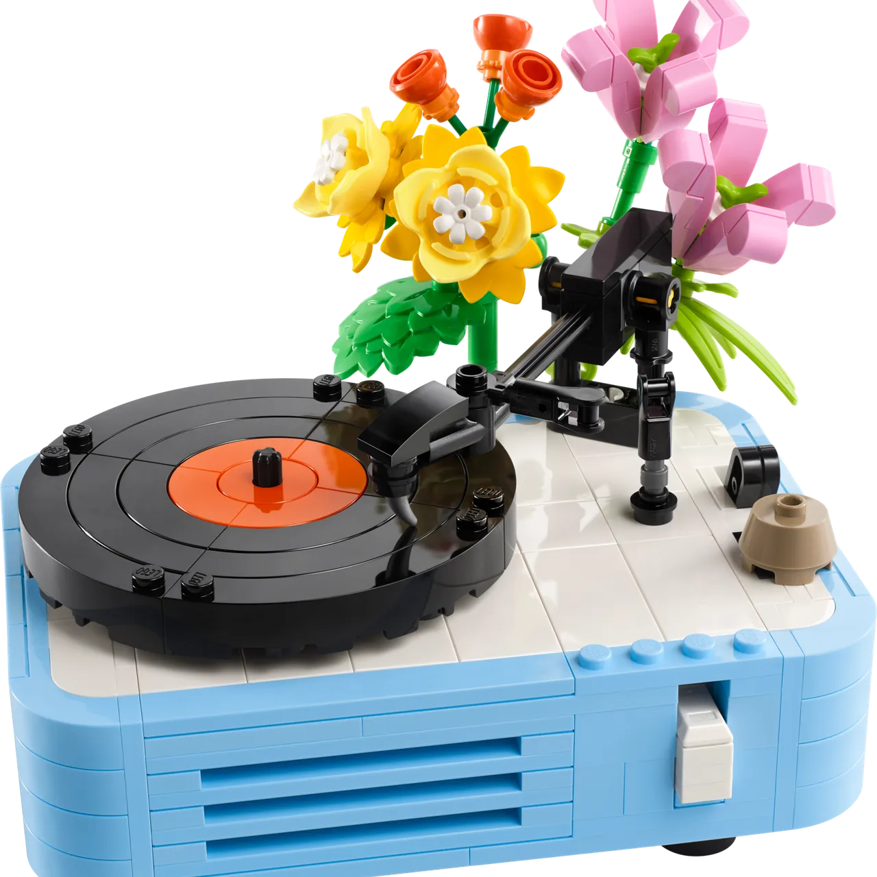 Record Player with Flowers