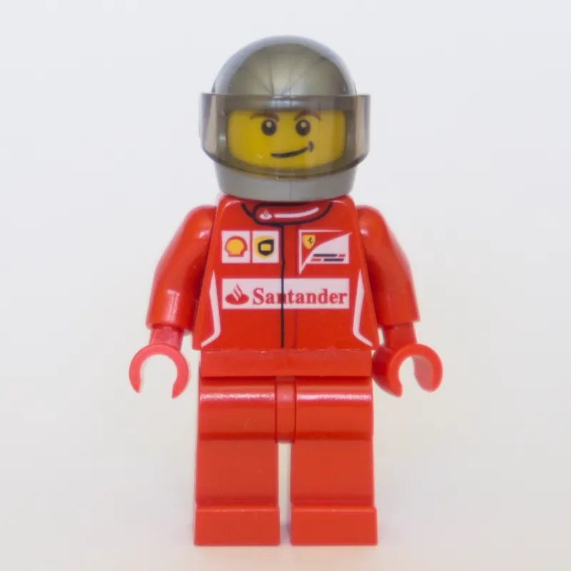 Race Driver, Red Torso, Red Legs, Dark Pearl Helmet, Ferrari