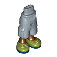 Minidoll Hips and Cargo Pants with Reddish Brown Legs and Olive Green Shoes, Dark Blue Soles, White Laces print [Thin Hinge]