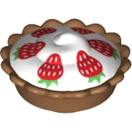 Food Pie with White Cream Filling and 6 Strawberries Print