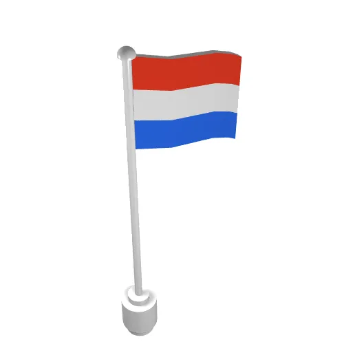 Flag on Flagpole, Wave with Netherlands Print